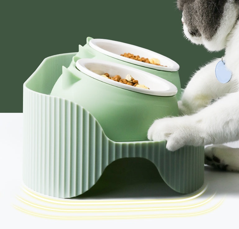 Pet Cat Bowl Ceramic Food Bowl Protect Cervical Spine Food Bowl Food  